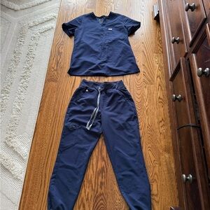 Figs Navy Blue Scrub Set